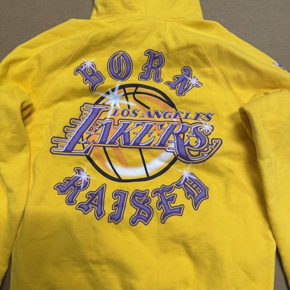 New Era Born x Raised x Los Angeles Lakers Airbrush Pullover Hoodie Size M - Picture 5 of 6